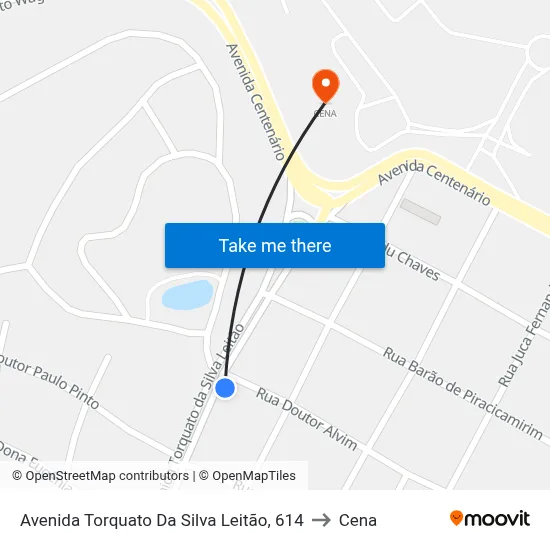 Avenida Torquato Da Silva Leitão, 614 to Cena map