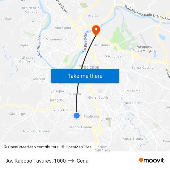 Av. Raposo Tavares, 1000 to Cena map