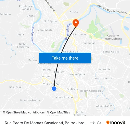 Rua Pedro De Moraes Cavalcanti, Bairro Jardim Tatuapé to Cena map