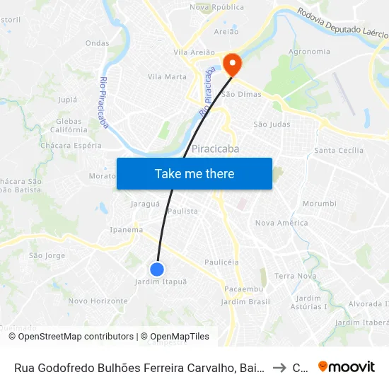 Rua Godofredo Bulhões Ferreira Carvalho, Bairro Jardim Tatuapé to Cena map