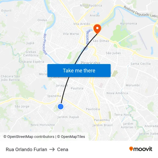 Rua Orlando Furlan to Cena map