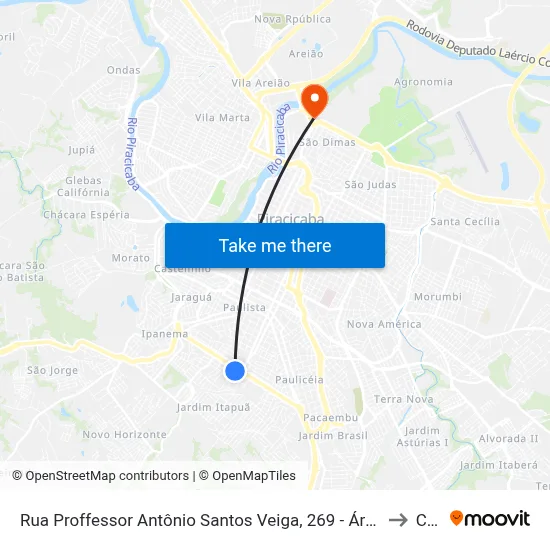Rua Proffessor Antônio Santos Veiga, 269 - Área Verde, Oposto Nº 269 to Cena map