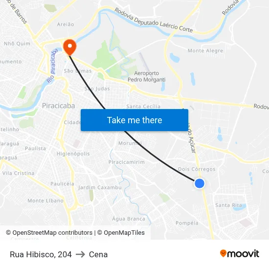 Rua Hibisco, 204 to Cena map