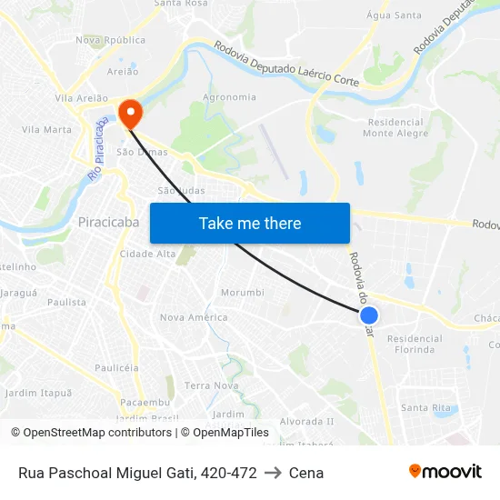 Rua Paschoal Miguel Gati, 420-472 to Cena map