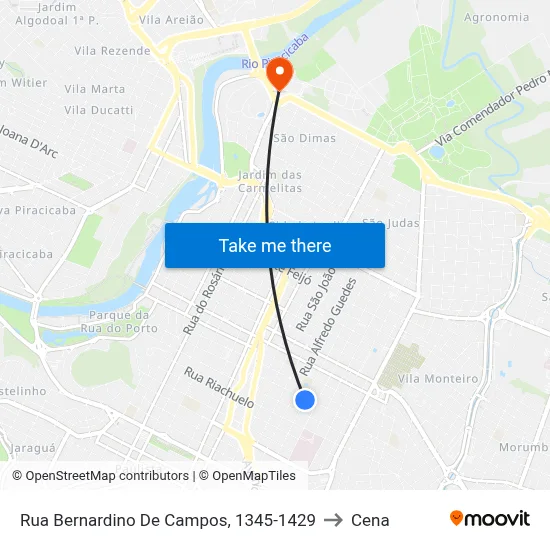 Rua Bernardino De Campos, 1345-1429 to Cena map