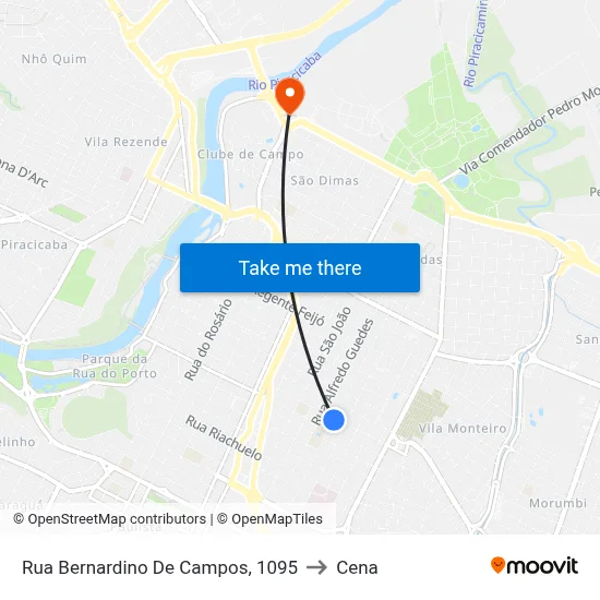 Rua Bernardino De Campos, 1095 to Cena map