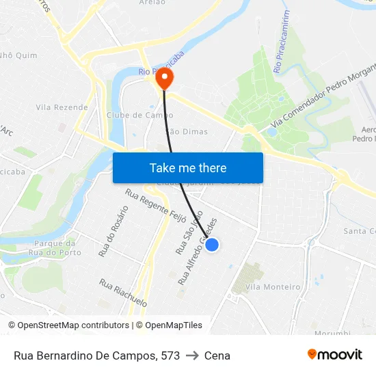 Rua Bernardino De Campos, 573 to Cena map