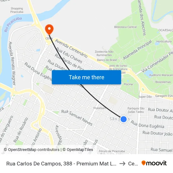 Rua Carlos De Campos, 388 - Premium Mat Limpeza to Cena map