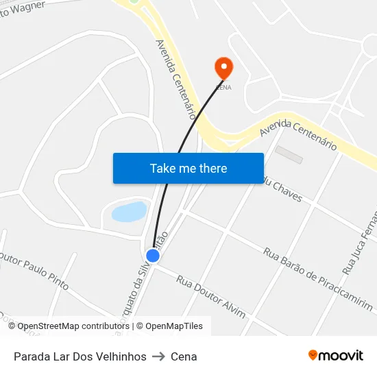 Parada Lar Dos Velhinhos to Cena map