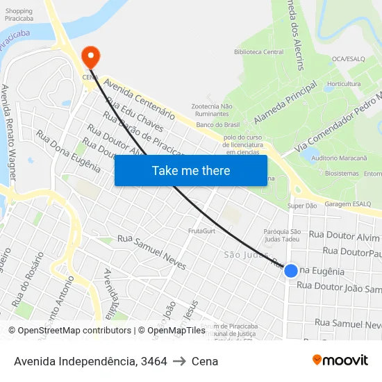 Avenida Independência, 3464 to Cena map