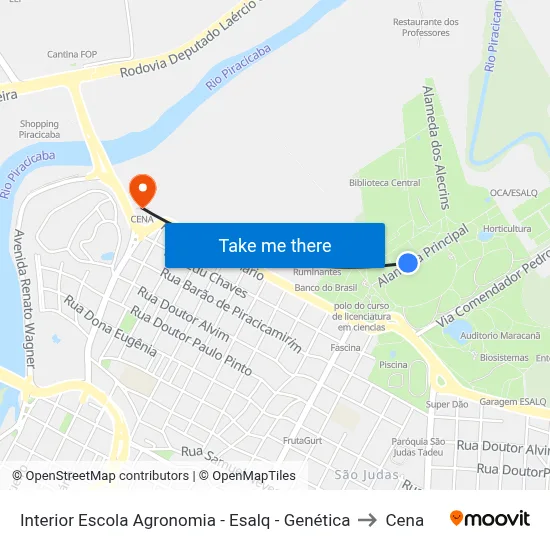 Interior Escola Agronomia - Esalq - Genética to Cena map