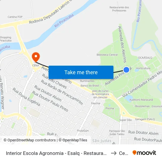 Interior Escola Agronomia - Esalq - Restaurante to Cena map