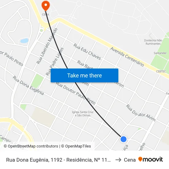 Rua Dona Eugênia, 1192 - Residência, Nº 1192 to Cena map