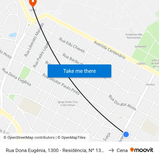 Rua Dona Eugênia, 1300 - Residência, Nº 1300 to Cena map