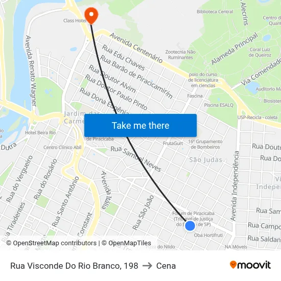 Rua Visconde Do Rio Branco, 198 to Cena map