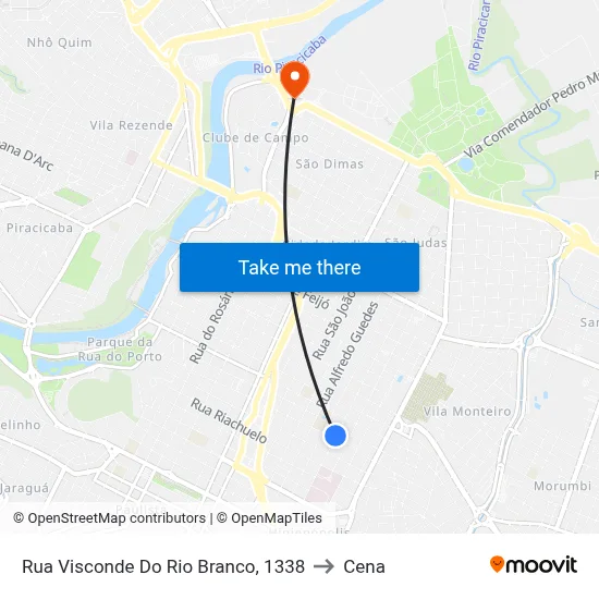 Rua Visconde Do Rio Branco, 1338 to Cena map