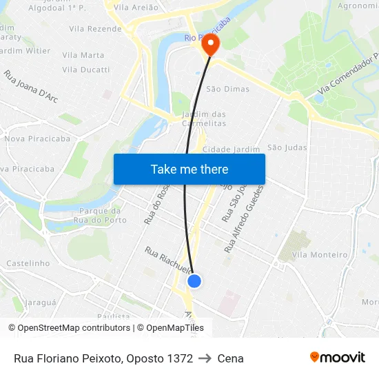Rua Floriano Peixoto, Oposto 1372 to Cena map