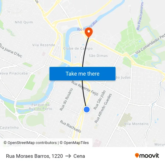 Rua Moraes Barros, 1220 to Cena map