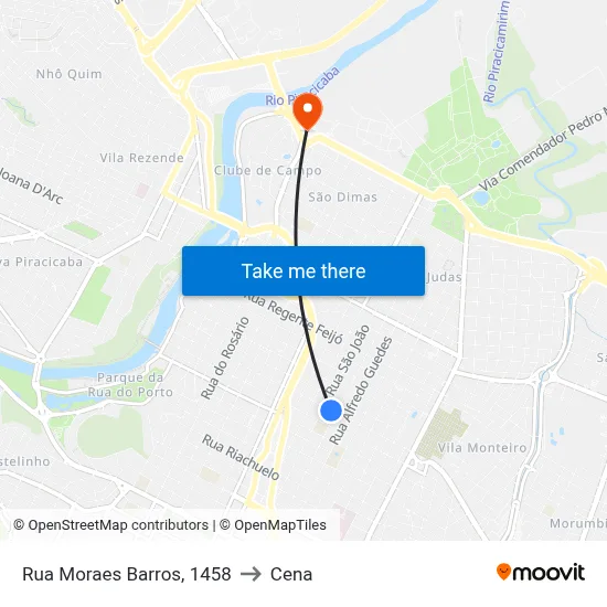 Rua Moraes Barros, 1458 to Cena map