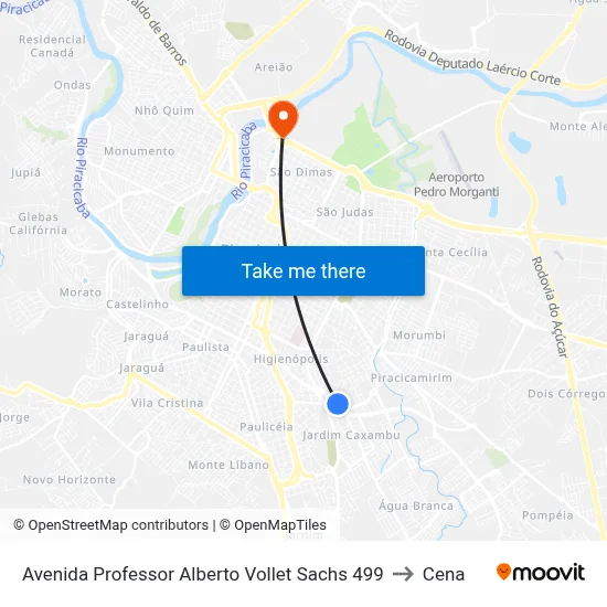 Avenida Professor Alberto Vollet Sachs 499 to Cena map