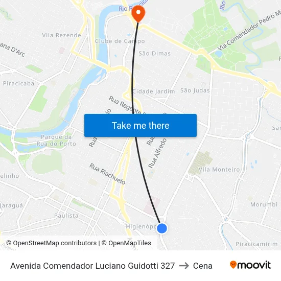 Avenida Comendador Luciano Guidotti  327 to Cena map
