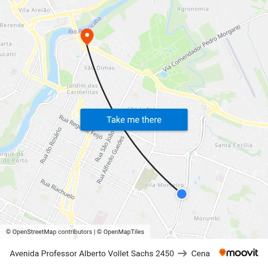 Avenida Professor Alberto Vollet Sachs 2450 to Cena map