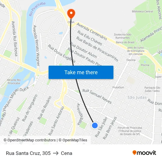 Rua Santa Cruz, 305 to Cena map