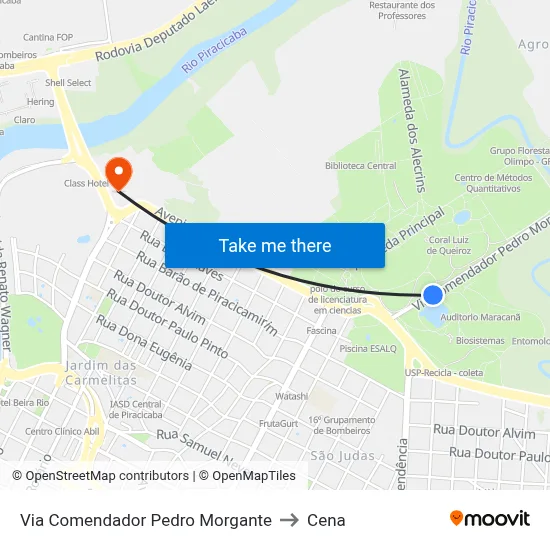 Via Comendador Pedro Morgante to Cena map