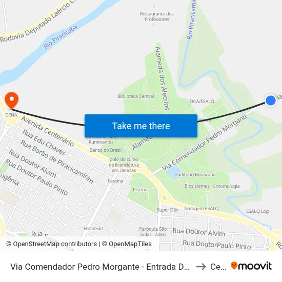 Via Comendador Pedro Morgante - Entrada Do Aeroporto to Cena map