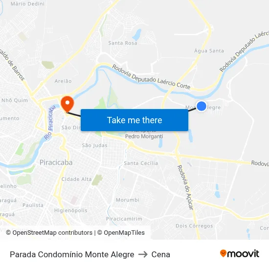Parada Condomínio Monte Alegre to Cena map