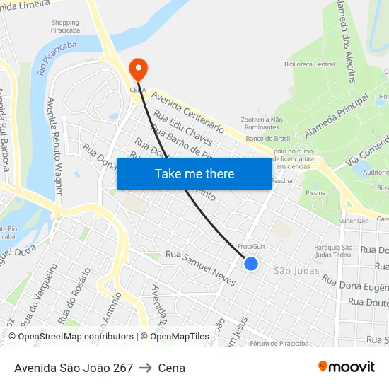 Avenida São João 267 to Cena map