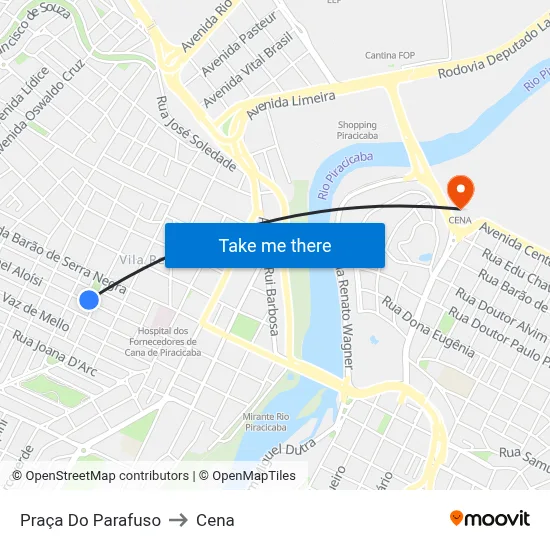 Praça Do Parafuso to Cena map