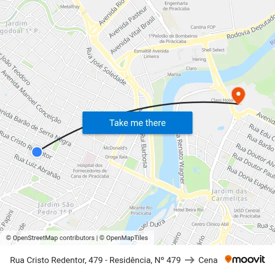 Rua Cristo Redentor, 479 - Residência, Nº 479 to Cena map