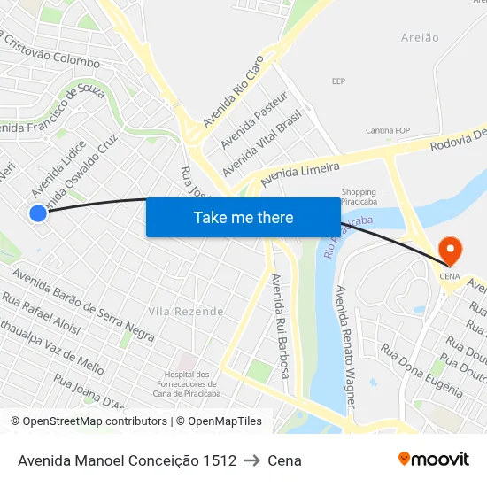 Avenida Manoel Conceição 1512 to Cena map