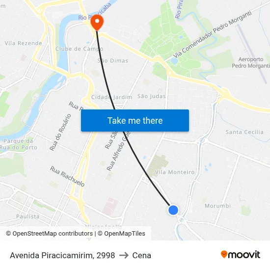 Avenida Piracicamirim, 2998 to Cena map