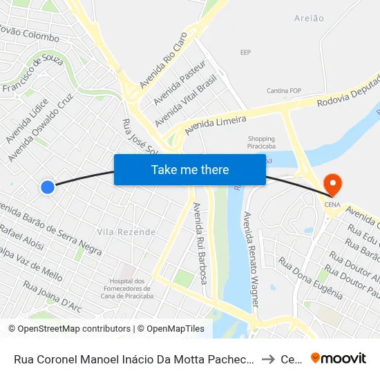 Rua Coronel Manoel Inácio Da Motta Pacheco 572 to Cena map