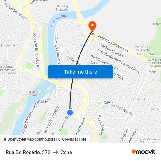 Rua Do Rosário, 272 to Cena map