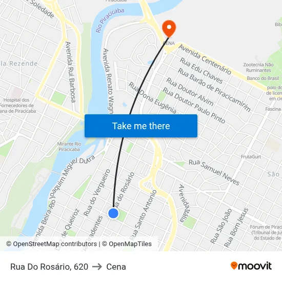 Rua Do Rosário, 620 to Cena map