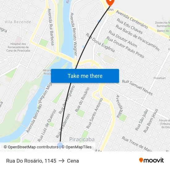 Rua Do Rosário, 1145 to Cena map
