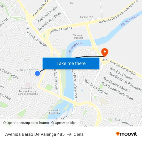 Avenida Barão De Valença 485 to Cena map