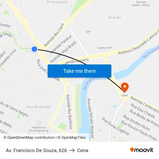 Av. Francisco De Souza, 626 to Cena map