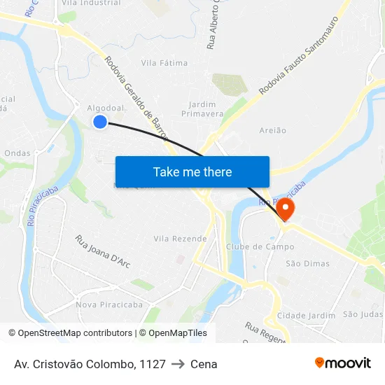 Av. Cristovão Colombo, 1127 to Cena map