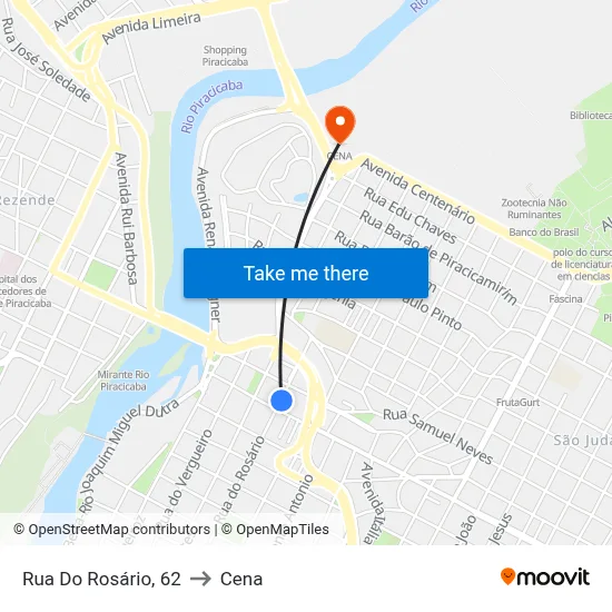 Rua Do Rosário, 62 to Cena map