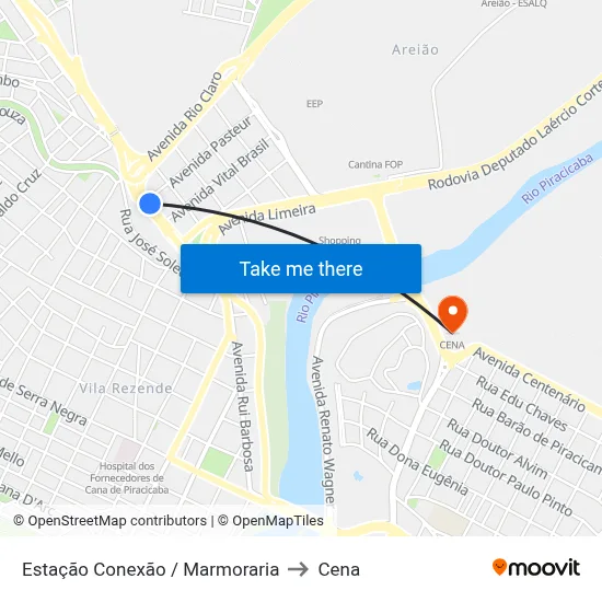 Estação Conexão / Marmoraria to Cena map