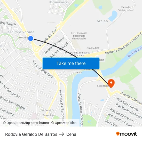 Rodovia Geraldo De Barros to Cena map