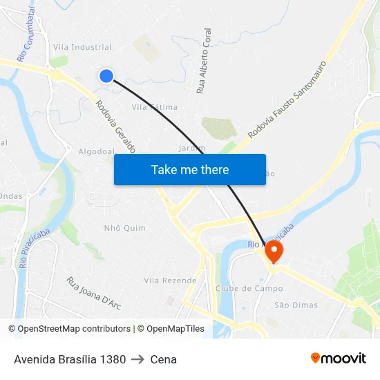 Avenida Brasília  1380 to Cena map