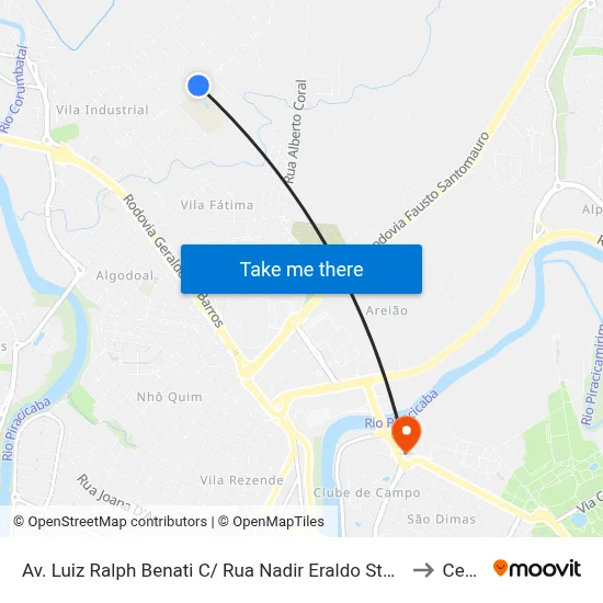 Av. Luiz Ralph Benati C/ Rua Nadir Eraldo Stela to Cena map