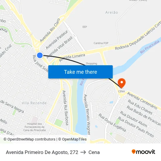 Avenida Primeiro De Agosto, 272 to Cena map