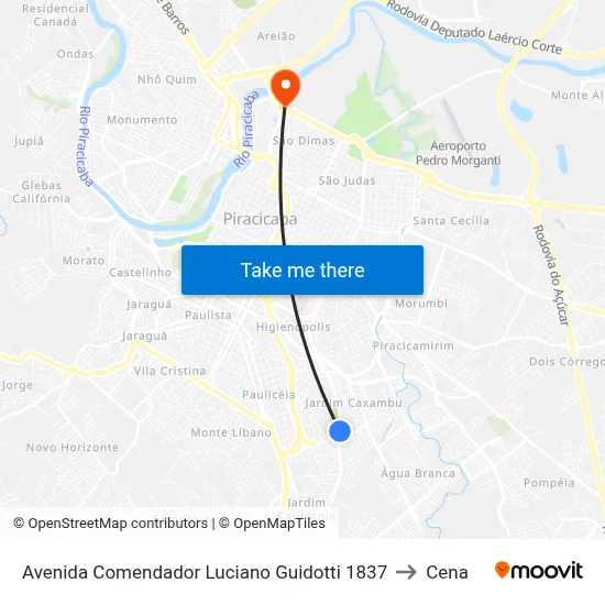 Avenida Comendador Luciano Guidotti 1837 to Cena map