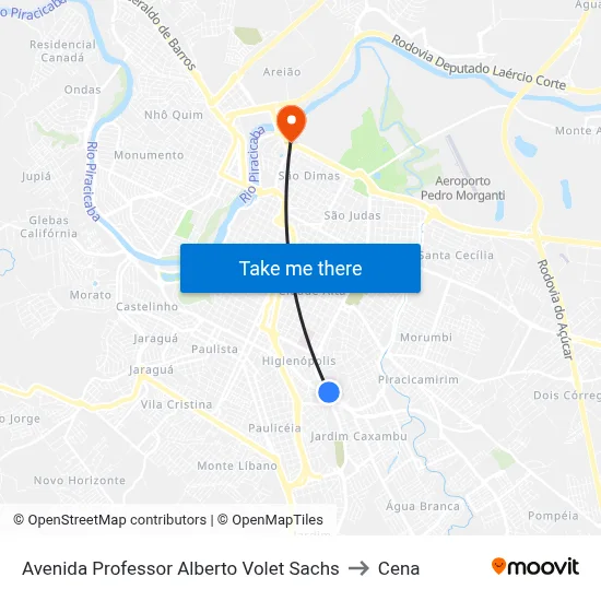 Avenida Professor Alberto Volet Sachs to Cena map